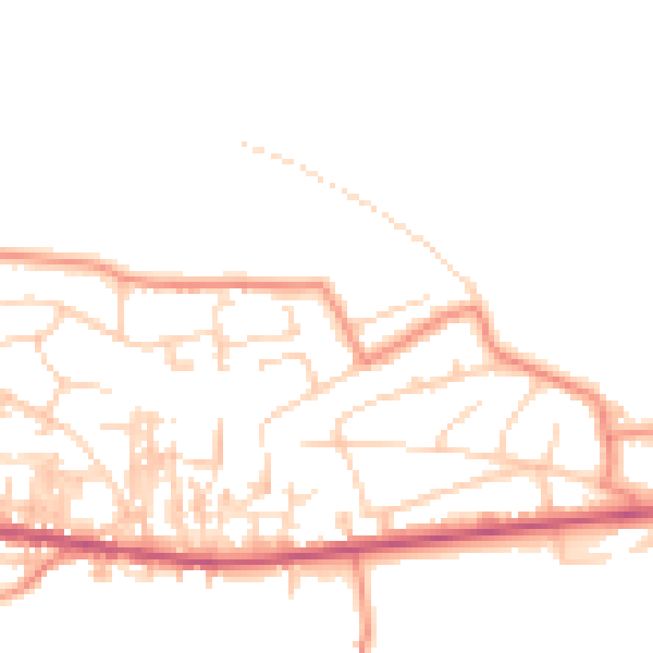 Daytime road noise heatmap for BD13 3AZ