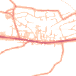 Daytime road noise heatmap for BD13 3EW