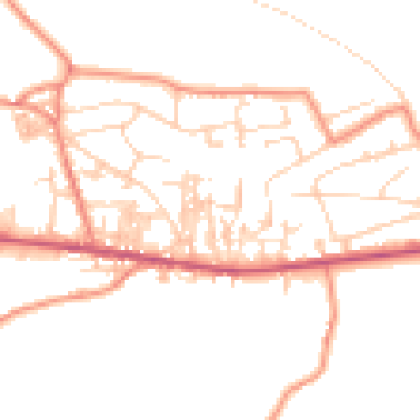 Daytime road noise heatmap for BD13 3EX