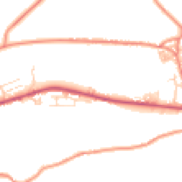 Daytime road noise heatmap for BD13 3QA
