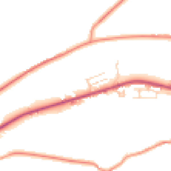 Daytime road noise heatmap for BD13 3QQ