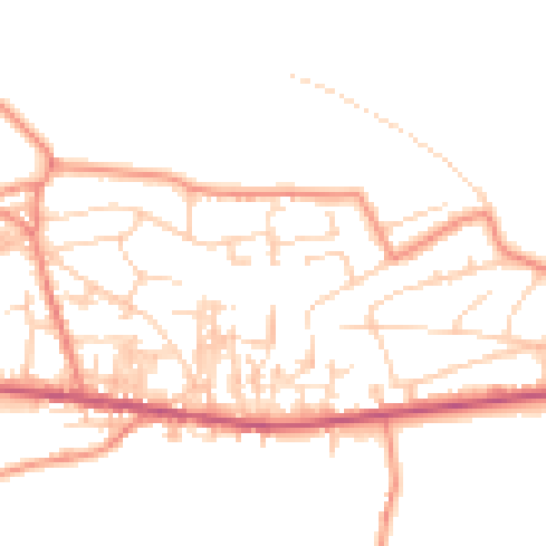Daytime road noise heatmap for BD13 3TS