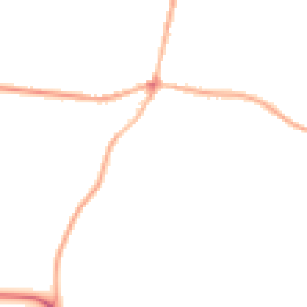 Night-time road noise heatmap for BD13 5FD