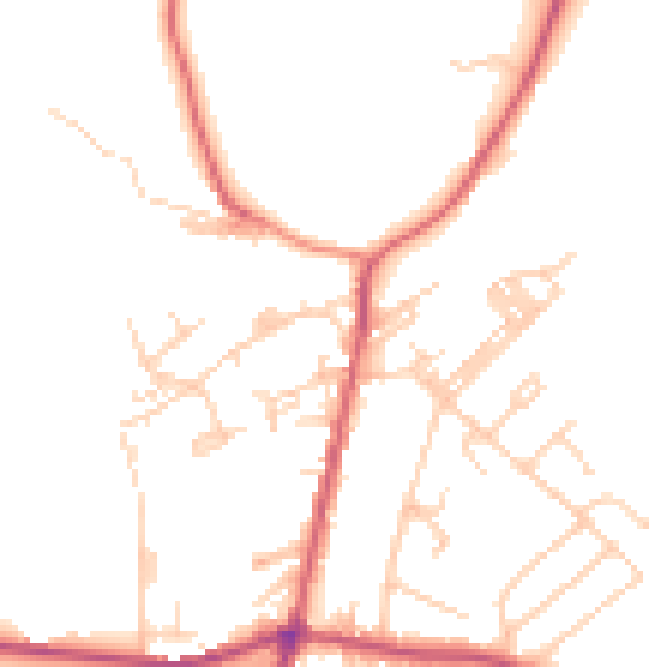 Daytime road noise heatmap for BD13 5HH