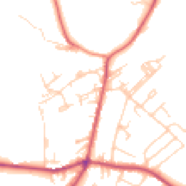 Daytime road noise heatmap for BD13 5JF
