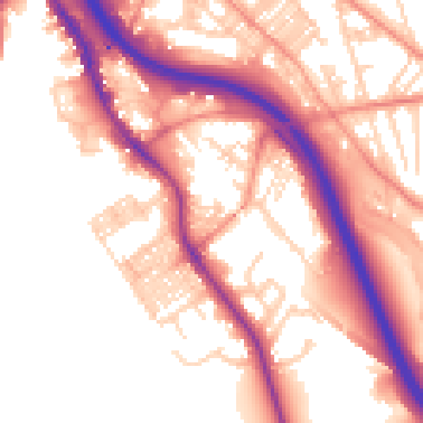 Daytime road noise heatmap for BD16 1AE