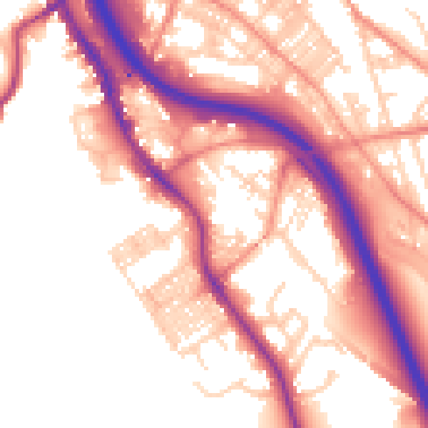Daytime road noise heatmap for BD16 1AH