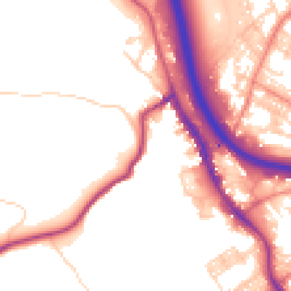 Daytime road noise heatmap for BD16 1AP