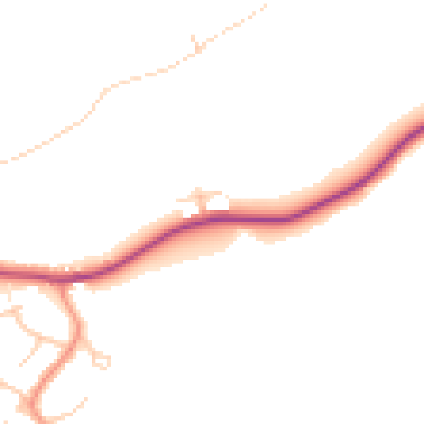 Daytime road noise heatmap for BD16 1AZ