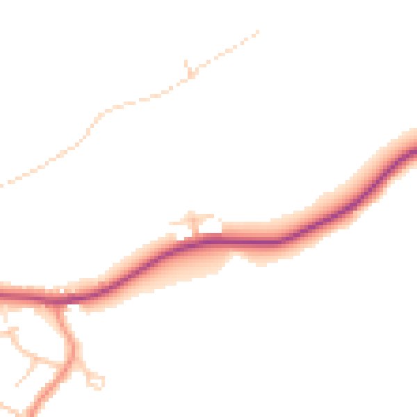 Daytime road noise heatmap for BD16 1BA