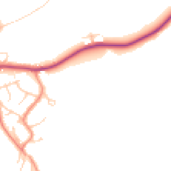 Daytime road noise heatmap for BD16 1BE