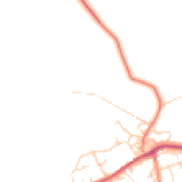 Daytime road noise heatmap for BD16 1BP