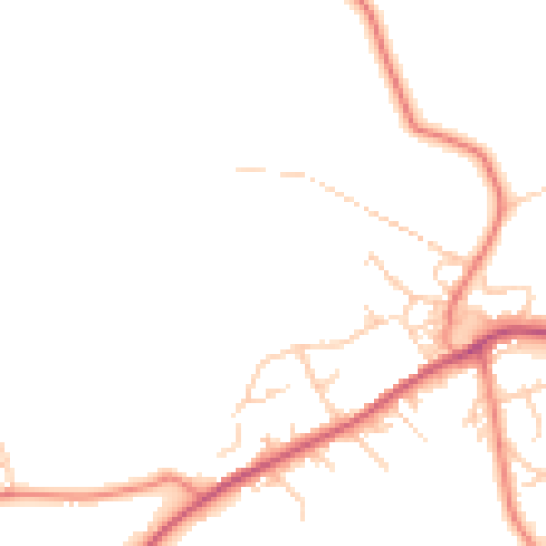 Daytime road noise heatmap for BD16 1BS