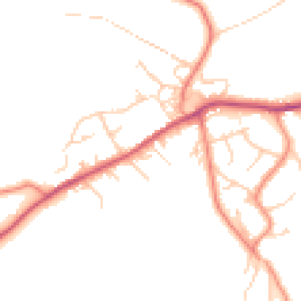 Daytime road noise heatmap for BD16 1BU