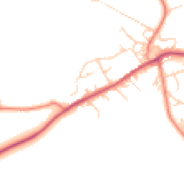 Daytime road noise heatmap for BD16 1BY