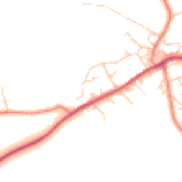 Daytime road noise heatmap for BD16 1DA