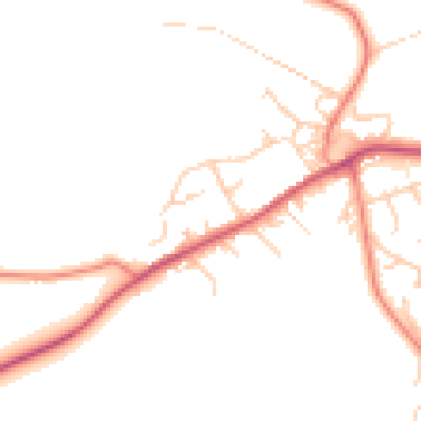 Daytime road noise heatmap for BD16 1DJ