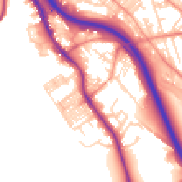 Daytime road noise heatmap for BD16 1DP
