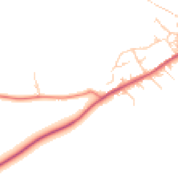 Daytime road noise heatmap for BD16 1DQ