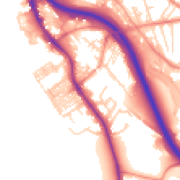 Daytime road noise heatmap for BD16 1DS