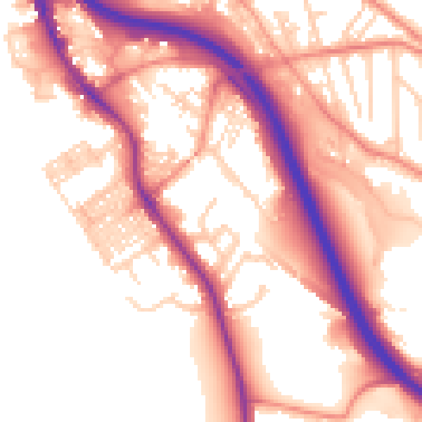 Daytime road noise heatmap for BD16 1DX