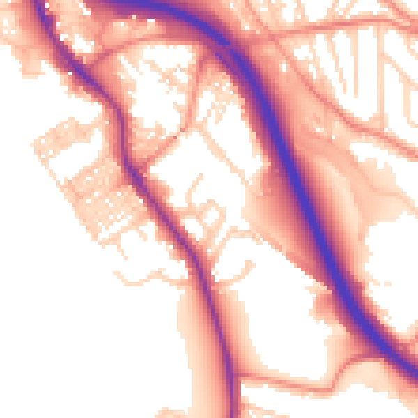 Daytime road noise heatmap for BD16 1DZ