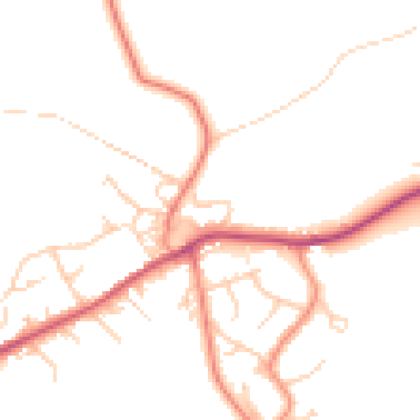 Daytime road noise heatmap for BD16 1FP