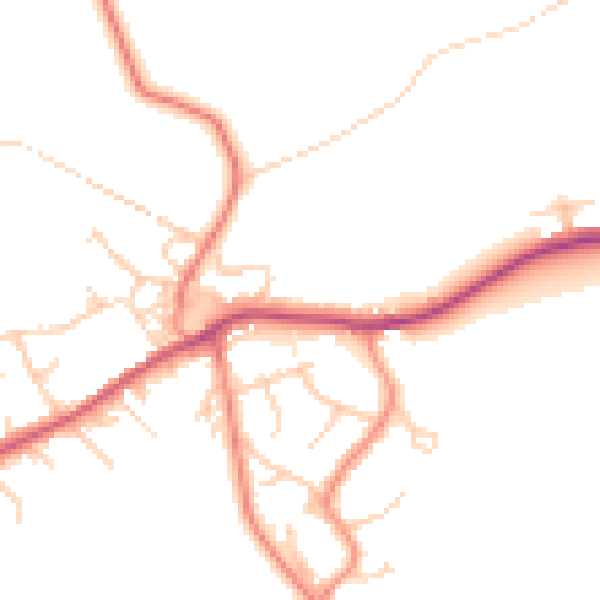 Daytime road noise heatmap for BD16 1HT