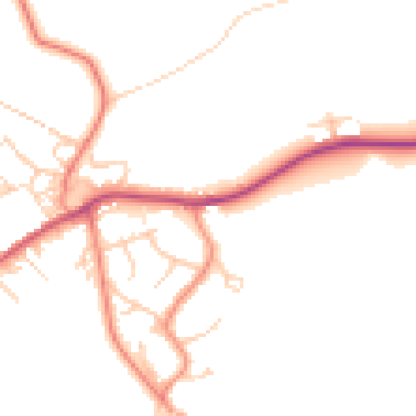 Daytime road noise heatmap for BD16 1HU
