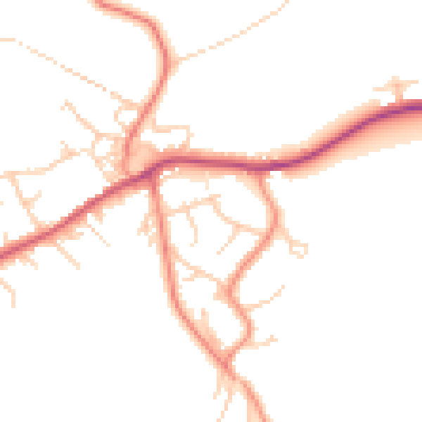 Daytime road noise heatmap for BD16 1HZ