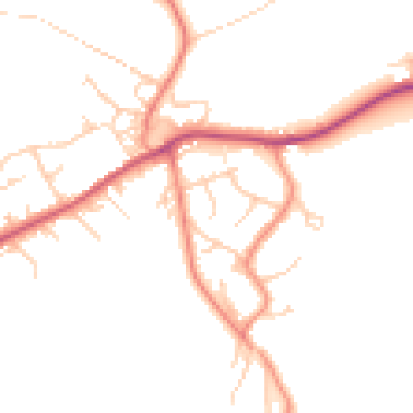 Daytime road noise heatmap for BD16 1JA