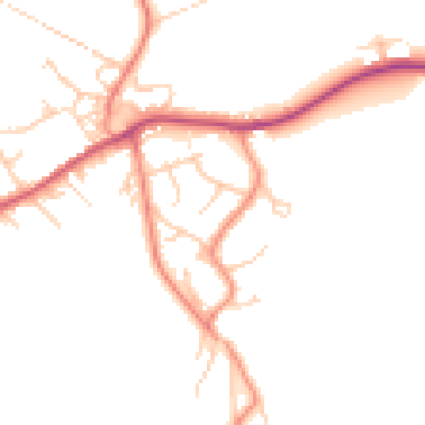 Daytime road noise heatmap for BD16 1JB