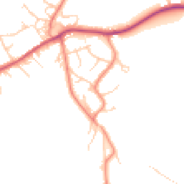 Daytime road noise heatmap for BD16 1JE