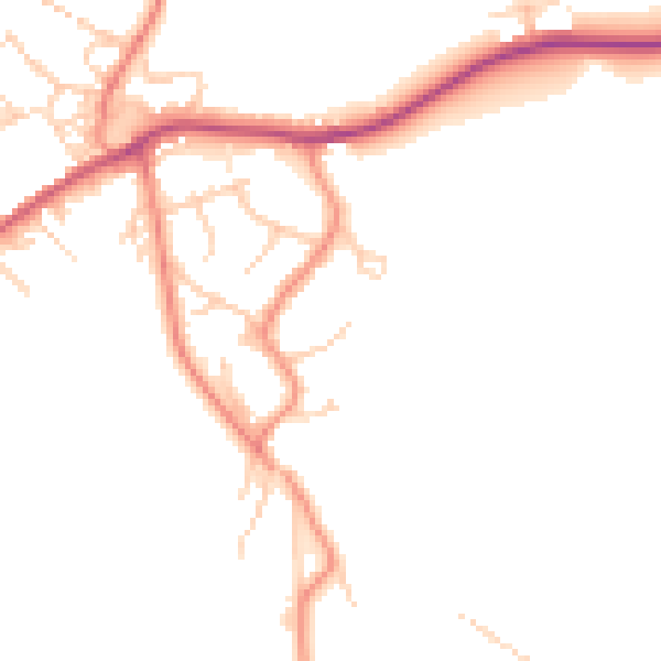 Daytime road noise heatmap for BD16 1JG