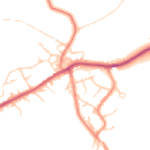 Daytime road noise heatmap for BD16 1JR