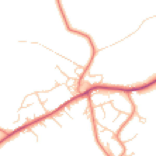 Daytime road noise heatmap for BD16 1JT