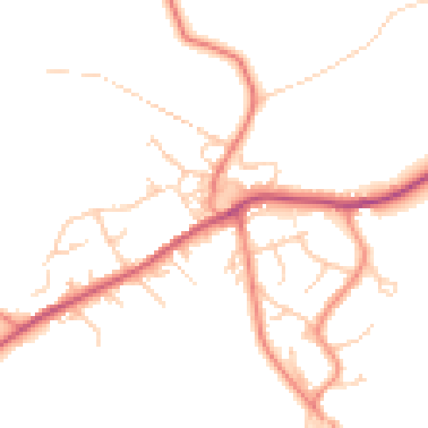 Daytime road noise heatmap for BD16 1JX