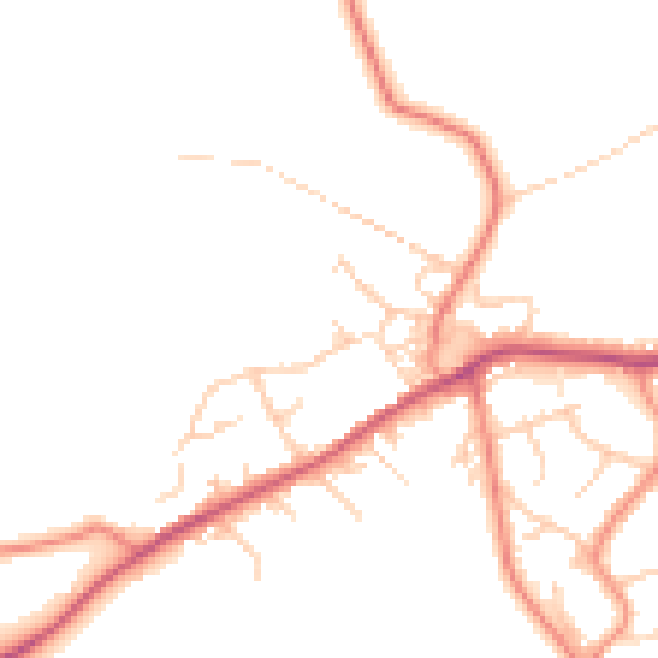 Daytime road noise heatmap for BD16 1LG