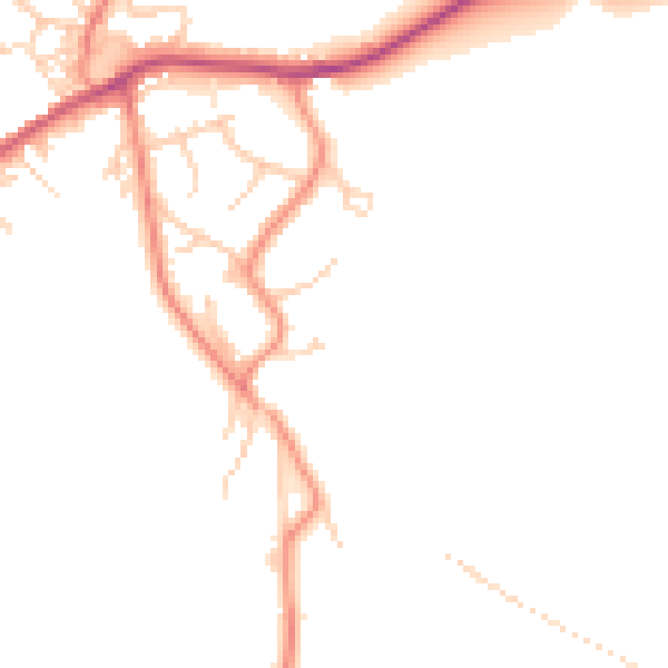 Daytime road noise heatmap for BD16 1LP