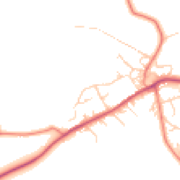 Daytime road noise heatmap for BD16 1LQ