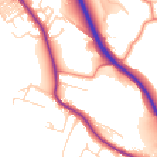 Daytime road noise heatmap for BD16 1LT