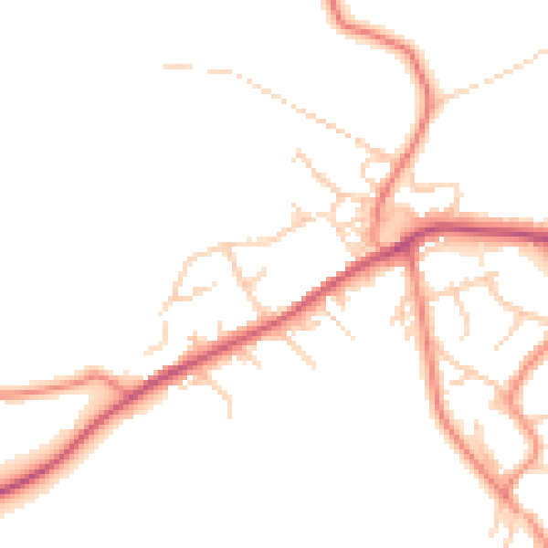 Daytime road noise heatmap for BD16 1LW