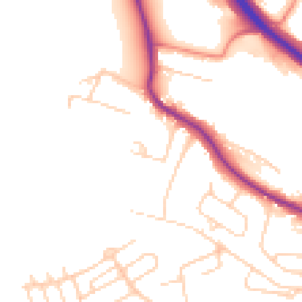 Daytime road noise heatmap for BD16 1ND