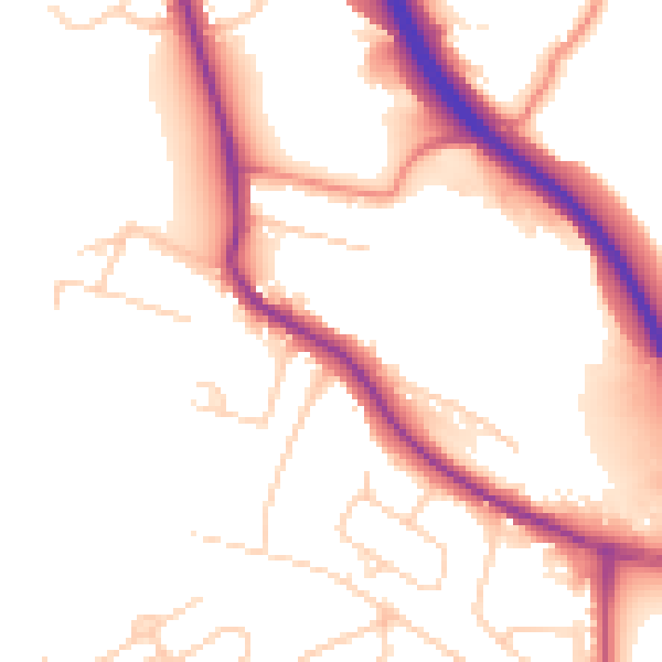 Daytime road noise heatmap for BD16 1NE