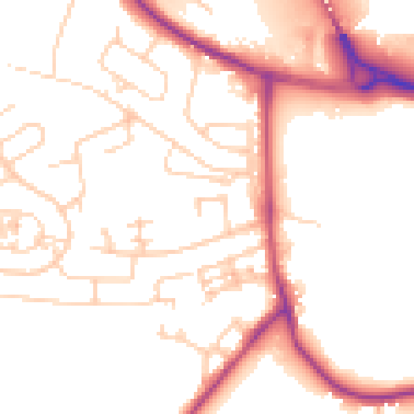 Daytime road noise heatmap for BD16 1QB