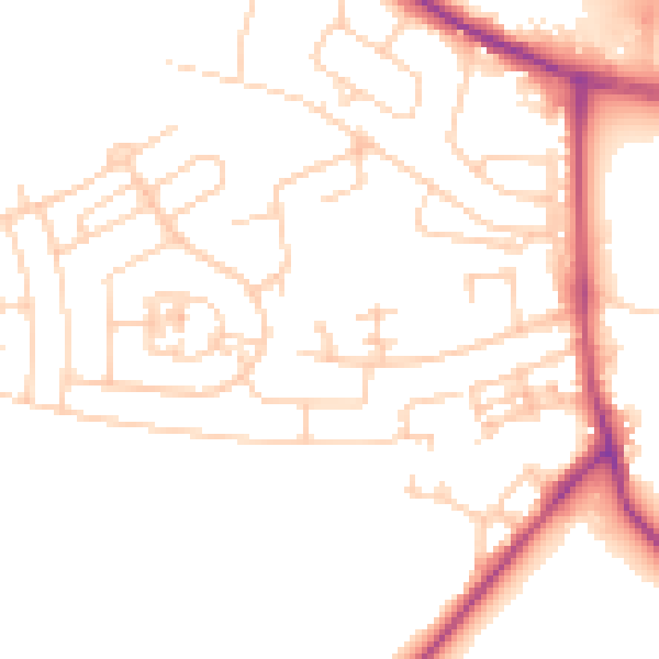 Daytime road noise heatmap for BD16 1QE