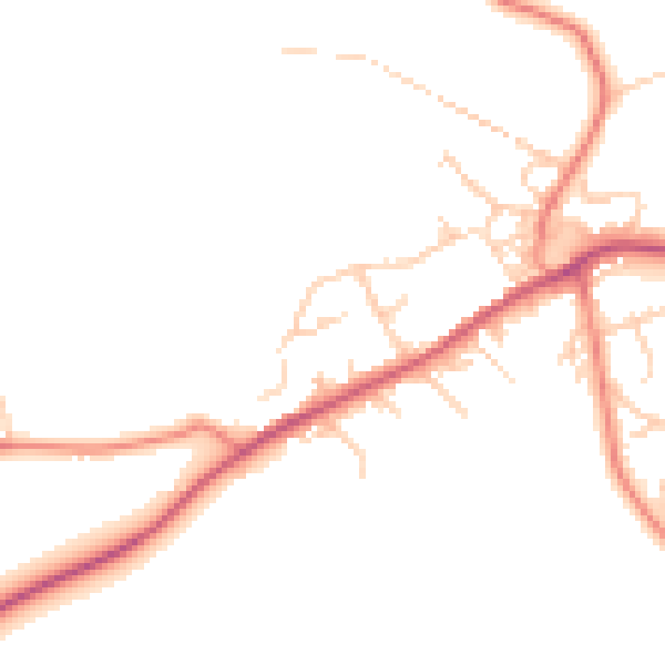 Daytime road noise heatmap for BD16 1QN