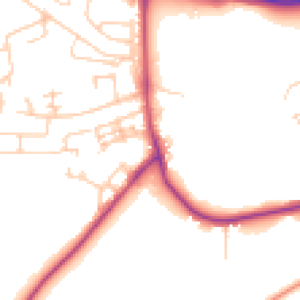 Daytime road noise heatmap for BD16 1RZ