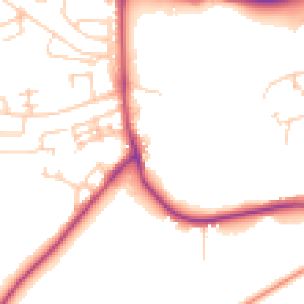 Daytime road noise heatmap for BD16 1SB