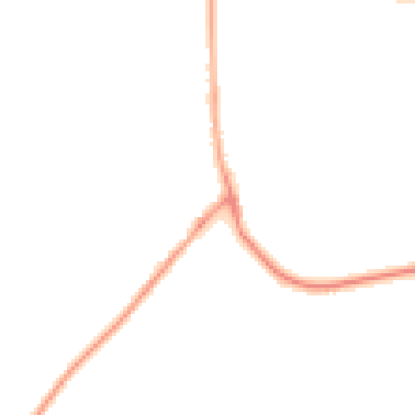 Night-time road noise heatmap for BD16 1SD